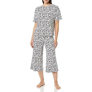 Amazon Essentials Women's Knit Jersey Capri Pajama Set, Loungewear Size XS, Navy Silhouette Floral