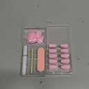 BTArtbox Press On Nails Almond - Pastel Baby Pink Short Press On Nails with Glue for Women, Opaque Soft Gel Glue On Nails in 16 Sizes - 32 Stick On Nails Kit, Bounce Kiss