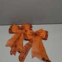 Extra Large Fall Wreath Gift Bow -18.8x10.6inch Orange Buffalo Plaid Check Wreath Bow Swag Bows Thanksgiving Wreaths Pre-Tied Bows for Fall, Thanksgiving, Christmas, Home Indoor Outdoor Ornaments