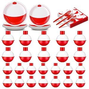 Yungyan 73 Pcs Fishing Birthday Party Decorations Tableware Set Serves 12 Guests, Gone Fishing Party Supplies Ofishally One Birthday Decorations Incluede Plates Napkins Forks & Fish Floats