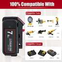 Cordless 20V Max LED Work Light for Dewalt 20V Work Light(Bonus 1Pack 7.0Ah Battery Included)-2000LM Flashlight&LED Flood Light with Low Voltage Protection Port-Perfect for Workshop,Camping,Outdoors