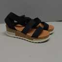 DREAM PAIRS Women's Open Toe Elastic Ankle Strap Casual Flatform Platform Wedges Sandals (Black) Size 8