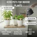 Indoor Garden Kit - Plant Pots with Drainage, Watering Can & Tools - Ideal Windowsill Planter Set - Modern Home & Kitchen Decor Gift - White