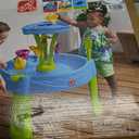 Step2 Summer Showers Splash Tower Water Table for Kids, Outdoor Kids Water Sensory Table, Ages 1.5+ Years Old, 8 Piece Water Toy Accessories, Blue & Green, Large