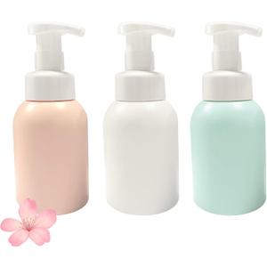 Plastic Foaming Hand Soap Dispenser,Toddler Bar Soap Cute Kids Dispenser for Bathroom Refillable Pump Bottles for Kitchen Liquid Shampoo Body Wash 10oz 300ml (3, White+Pink+Blue)