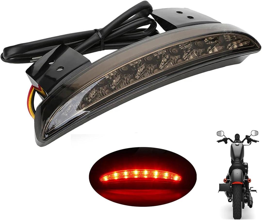 ANKIA 5 Wires Motorcycle Chopped Rear Fender Edge LED Brake License Plate Tail Light Stop Running Light Turn Signal Lamp for Harley Sportster XL883N 1200N XL1200V XL1200X (Smoked Black)