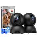 YYSY 2K 2.4GHz & 5GHz Indoor Security Camera, 2 Packs Pet/Dog/Baby Security Camera with Phone App, 360° Pan-Tilt WiFi Cameras for Home Security, 2-Way Audio, Night Vision, Auto-Tracking, Privacy Mode