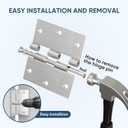 TICONN 48-Pack 3.5 Inch Door Hinges with Square Corner, 3-1/2 x 3-1/2 Inch Iron Bifold Residential Doors Hardware (Square Corner, Satin Nickel, 48 Pack)