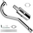 Central Long Mini Bike Exhaust Header Pipe with Muffler Kit Replacement for Coleman CT100U GMB100 98cc 99cc Mini Bike 154F 3.0HP Predator 79cc 3HP Engine GPS Rascal 98 Lite Minibike Parts