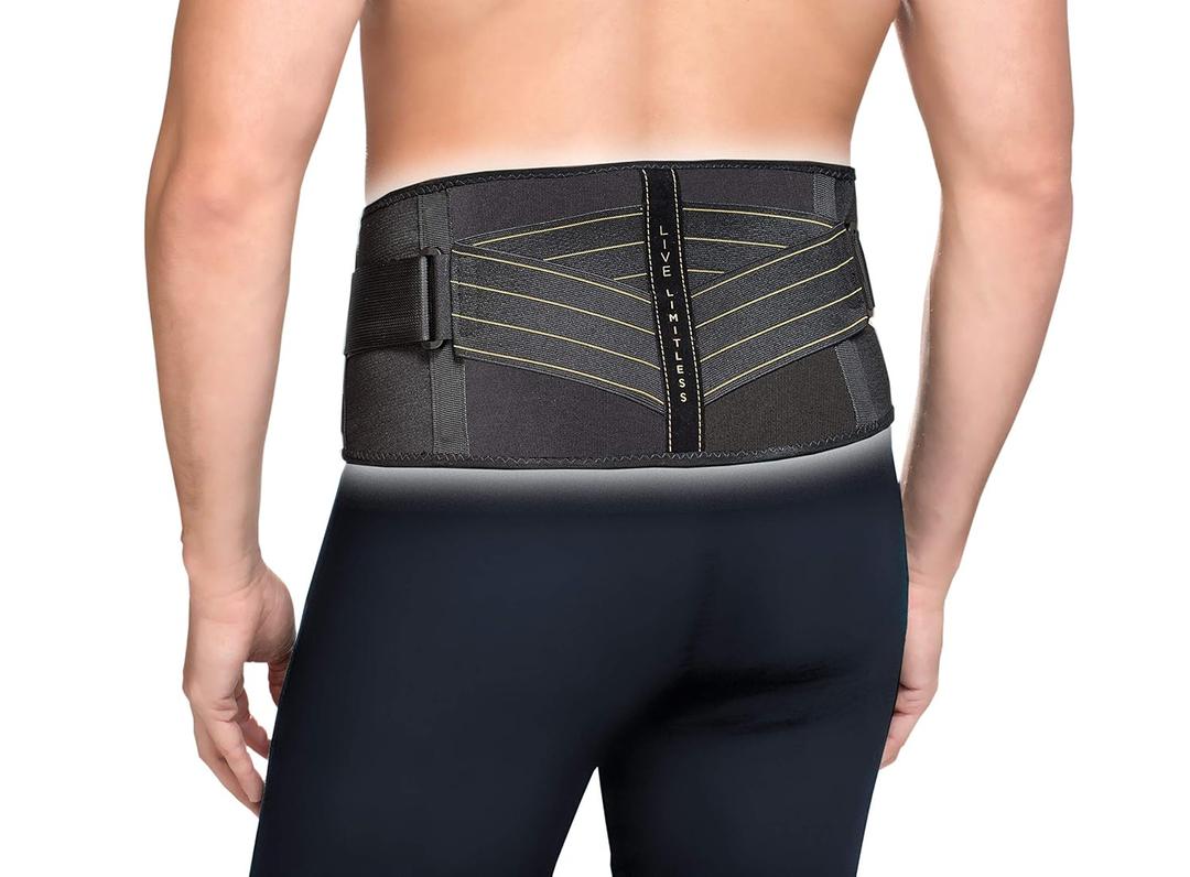 Copper Fit Pro Back Support, Black with Copper Trim, Large/X-Large, Unisex Waist Size 39-50 (CFBACK)