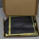 Huhumy 16 Pcs Reusable Gift Bags with Handles 10 x 8 x 4 Thank You Non Woven Tote Bag for Wedding Christmas(Black Gold)