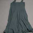 Zattcas Womens 2025 Spring Summer Square Neck Sleeveless Flowy Swing Midi Dress Wedding Guest Prom Cocktail Party Dress (Medium, Blue Green)