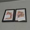 Pack of 2 Hoikwo 4x6 Black Plastic Frame with Plastic Cover, Mat Opening 3.1x4.6, Displays 4x6 Without Mat, 1 Pack 4 by 6 Frame for Wall Hanging and Table