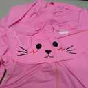 OLAOLA Women's UPF 50+ Swim Cover Up Sun Protection Pink Cat Hoodie Long Jacket Swimsuit Cover Lightweight Quick Dry Beach Dress, Medium