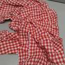 HunnmingRe 1 Pcs Red Plaid Gingham Ruffle Table Runner 118 x 13.8'' Farmhouse Table Runner 100% Cotton Scalloped Long Dresser Scarves for Mothers Day, Dining Room, Wedding, Kitchen Rustic Home Decor