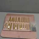 27Pc Gold Plated Tunisian Crochet Hooks Set 3mm-10mm, Interchangeable Aluminum Crochet Hook with Cable, Long Crochet Hooks for Tunisian Crochet, Versatile Crochet Hook Set for Craft Enthusiasts