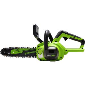 Greenworks 24V 10" Cordless Compact Chainsaw (Great For Storm Clean-Up, Pruning, and Firewood / 200+ Compatible Tools), Tool Only