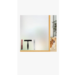 Haton Reeded Glass Window Privacy Film, Static Cling NonAdhesive Frosted Film, UV Blocking Heat Control Removable Window Sticker for Bathroom Door Home Office, 17.5" x 78.7"