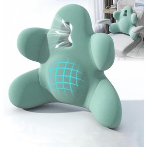 Lumbar Support Pillow for Office Chair, Back Pillow Lumbar Support for Car, Chair, Sofa - Improve Lower Back Pain Relief & Sitting Posture, Memory Foam Back Cushion for Long Sitting (Green)