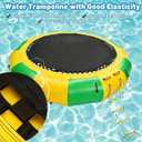 10Ft Water Trampoline Swim Jump Platform, Inflatable Floating Trampoline with Rope Ladder, Inflatable Lake Bouncer for Water Sports