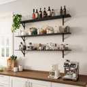 WOPITUES Long Wall Shelves 56″W x 8″D, Floating Book Shelves Max Load 65lbs, 56in