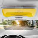 Day/Night Polarized Sun Visor Extender for Car/Trucks, Anti-Glare UV Protection Clip-On Shield, Shatterproof Optical Acrylic/Heat Reducer/Universal Adhesive-Free Sun Visor for Car Windshield