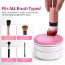 Norate Electric Makeup Brush Cleaner Machine & Deep Cleaning Solution Set, Automatic Spinning Washer with 1.98 Fl.Oz Cruelty-Free Shampoo, Quickly Removes Residue, Ideal Gifts for Women, Makeup Lover