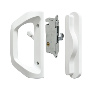 EASILOK Sliding Door Handle Set with Mortise Lock Heavy Duty Patio Door Handle Replacement Fits Door Thickness from 1-1/2 inch to 1-4/25 inch or 3-15/16 inch Screw Hole Spacing Non-Handed (White)