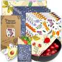 Beeswax Wrap, Beeswax Wraps For Food, Organic, Sustainable, Beeswax Food Wrap for Sandwich Storage, Reusable Beeswax Food Wrap 1L, 5M, 3S Butterfly Patterns Beeswax Paper, 9 Pack Set