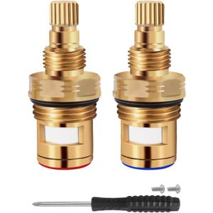 Brass KSRPL3200CC Cold and Brass KSRPL3200HC Hot Faucet Cartridge. This set includes ceramic cartridges in 2-1/8" length, designed for cold and hot water applications