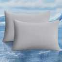 LUXEAR Cooling Pillow Cases, 2 Pack Stretch Arc-Chill Q-max 0.55 Cool Pillowcases Fit Standard & Queen Size Pillows, Protecting Hair & Skin, Gifts for Women & Men, Hot Sleeper, Night Sweat - Gray