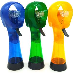 Handheld Water Misting Fan, Mist Spray Fans for Outside Portable, 3 Pack (Sky Blue/Green/Yellow)