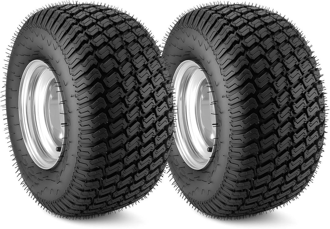 18x8.50-8 Golf Cart Wheels and Tires,18x8.50-8 Lawn Mower Tires and Wheel Assembly, 4-Ply, Tubeless, 4 Lug 4" PCD Fit Club Car, E-Z-GO, Yamaha Golf Cart and Tractor(2 PCS)