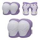 Kids Protective Gear Set, Knee Pads for Kids 3-10Years Toddler Knee and Elbow Pads with Wrist Guards Boys or Girls for Skating Cycling Bike Rollerblading Scooter Bike (Purplish White, S (3-7years))