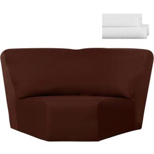 Weysat Corner Sofa Cover Stretch Corner Couch Cover Furniture Protector for Living Room Sectional Recliner Sofa Slipcover Reclining L Shape Couch Additional Seat, (Brown,Milk Silk)