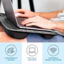 LAPGEAR Home Office Lap Desk with Device Ledge, Mouse Pad, and Phone Holder - Gray Woodgrain - Fits up to 15.6 Inch Laptops - Style No. 91545