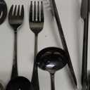 Patelai Serving Utensils Set Include Stainless Steel Large Spoons Slotted Spoons Forks Tongs Soup Ladle and Pie Server for Parties Buffet Catering, Dishwasher Safe(Black,10 Pieces)