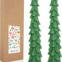 Christmas Tree Taper Candles Hunter Green Spruce CandlesChristmas Decor Decoration,Set ot 2,(Hunter Green) 10.5inch