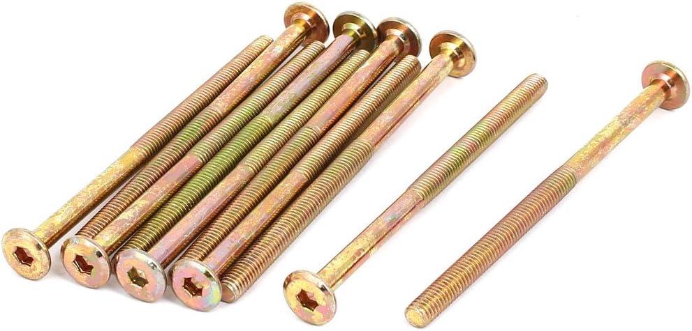 uxcell M6x100mm Flat Hex Socket Head Hexagon Furniture Bolts Connector Fastener 10pcs