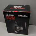 Mueller 12-Cup Drip Coffee Maker - Borosilicate Carafe, Auto-Off, Reusable Filter, Anti-Drip, Keep-Warm Function, Clear Water Level Window Coffee Machine, Kitchen Essentials & Accessories