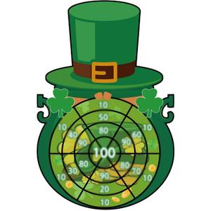 Seenelling St Patricks Day Games Set Large 23.6 x 31.5in Dart Board Games with 6 Sticky Balls Irish Party for Adults St' Patricks Day Party Throwing Indoor Outdoor Yard Toss(Green Top Hat)