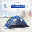 Glymnis Pop Up Beach Tent Sun Shade Shelter for 3-4 Person with UPF 50+, Lightweight & Easy Setup, Vent Windows & Zippered Door, Extended Floor Family Instant Beach Tent, 84.6 x 66.9 x 45.2"