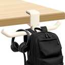 80-lb Heavy-Duty Bag Hook for Desk or Table,Adjustable Purse Hanger,Purse Hook,Backpack Holder for Table & Handbag Hanger,Space-Saving Organizer for Classroom, Dorm Office,Home,and Cafe Tables (White)