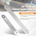 TSP-1 & TSP-2DP Transom Support Plate Kit for Top & Lower Bolt Holes 15"x2" & 12"x2" with 10" Hole Spacing 3/8" Thick Cast Aluminum 2-Pack Marine Boat Reinforcement Secure Fit