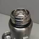 GIOGD silver water bottle, Diameter: 3.5", height: 9.25"