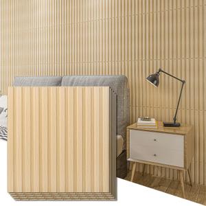 Art3d Slat Wall Panel, 3D Fluted Textured Panel 12-Tile 19.7 x 19.7in. - Oak Art3d Slat Wall Panel, 3D Fluted Textured Panel 12-Tile 19.7 x 19.7in. - Oak