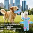 Dog Toys Plush, Squeaky Stuffed Dog Toy, Rainbow Pig Dog Toys for Small Medium Breeds, Soft Dog Plush Toy, Puppy Teething Dog Toy, Interactive Dogs Toy for Indoor Dogs(Blue)