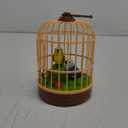 HWD Voice-Activated Induction Birds Birdcage Toy, Talking Chirping Fluttering Parrot Birds Toys Gifts for Baby Toddler Kids Children (B) (Green)