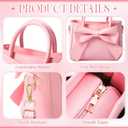 Abbylike Cute Purses for Women Mother Day Gift Leather Crossbody Bag with Bow Handbags with Adjustable Shoulder Strap