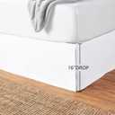 Amazon Basics Lightweight Pleated Bed Skirt, Machine Washable, Wrinkle and Fade Resistant, King, Bright White, 16-Inch Drop
